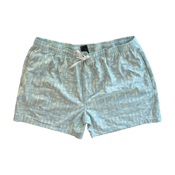 Huk Other - Huk Swim Shorts XXXL Aqua Tropical Fish Print Drawstring